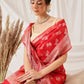 Butterfly Design Banarasi Organza Soft Silk Red Saree