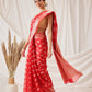 Butterfly Design Banarasi Organza Soft Silk Red Saree