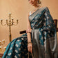 Butterfly Design Banarasi Organza Soft Silk Teal Saree