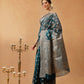 Butterfly Design Banarasi Organza Soft Silk Teal Saree