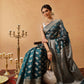Butterfly Design Banarasi Organza Soft Silk Teal Saree