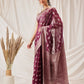 Butterfly Design Banarasi Organza Soft Silk Wine Saree