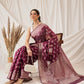 Butterfly Design Banarasi Organza Soft Silk Wine Saree