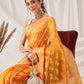 Butterfly Design Banarasi Organza Soft Silk Yellow Saree