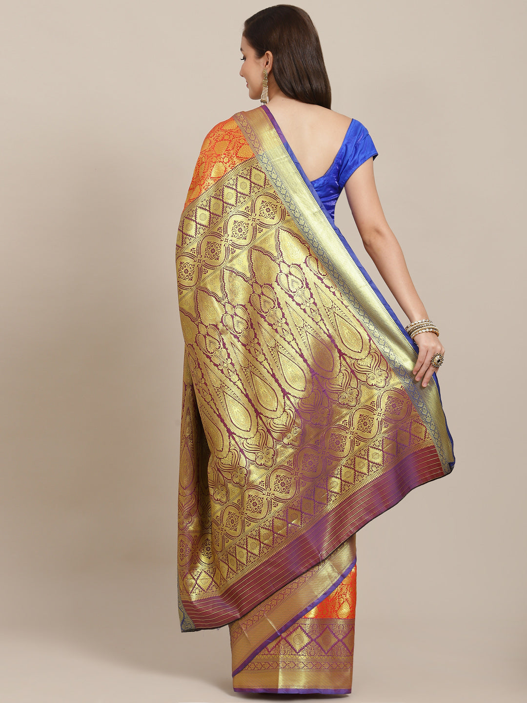 Women's Kanchipuram Soft Silk Zari Woven Saree