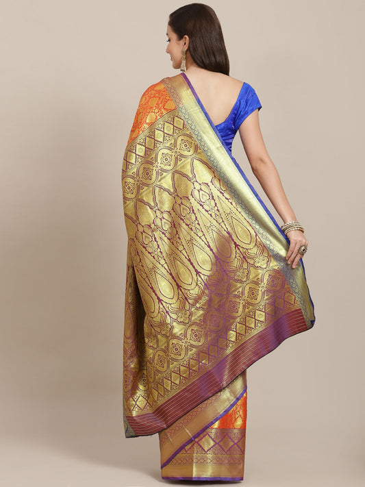 Women's Kanchipuram Soft Silk Zari Woven Saree
