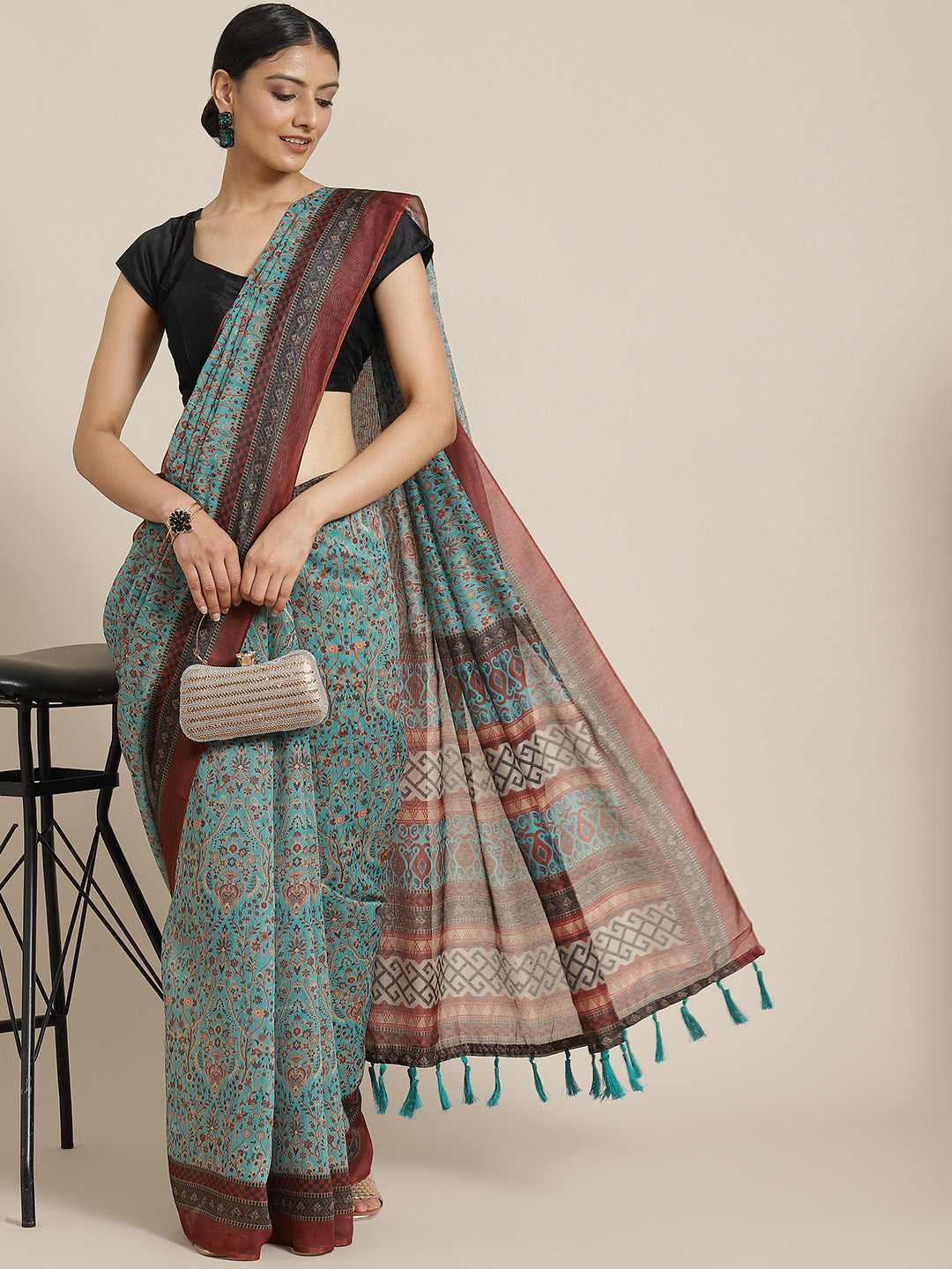 Women's Kalamkari Digital Printed Saree