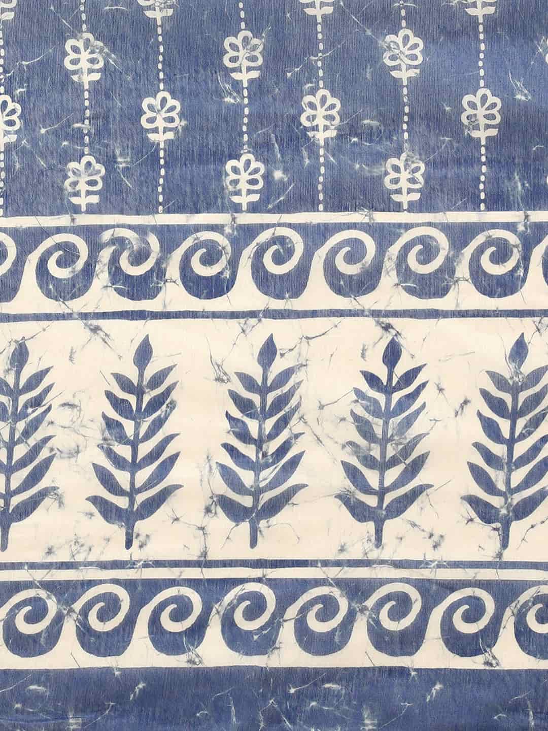 Digital Printed Cotton Blend Chanderi Saree