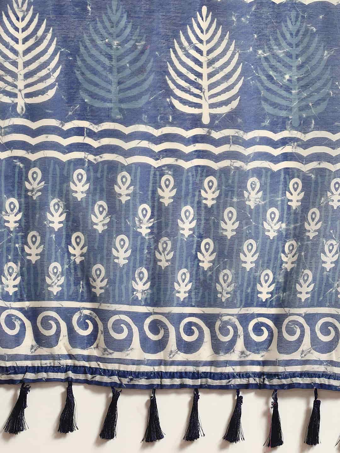 Digital Printed Cotton Blend Chanderi Saree