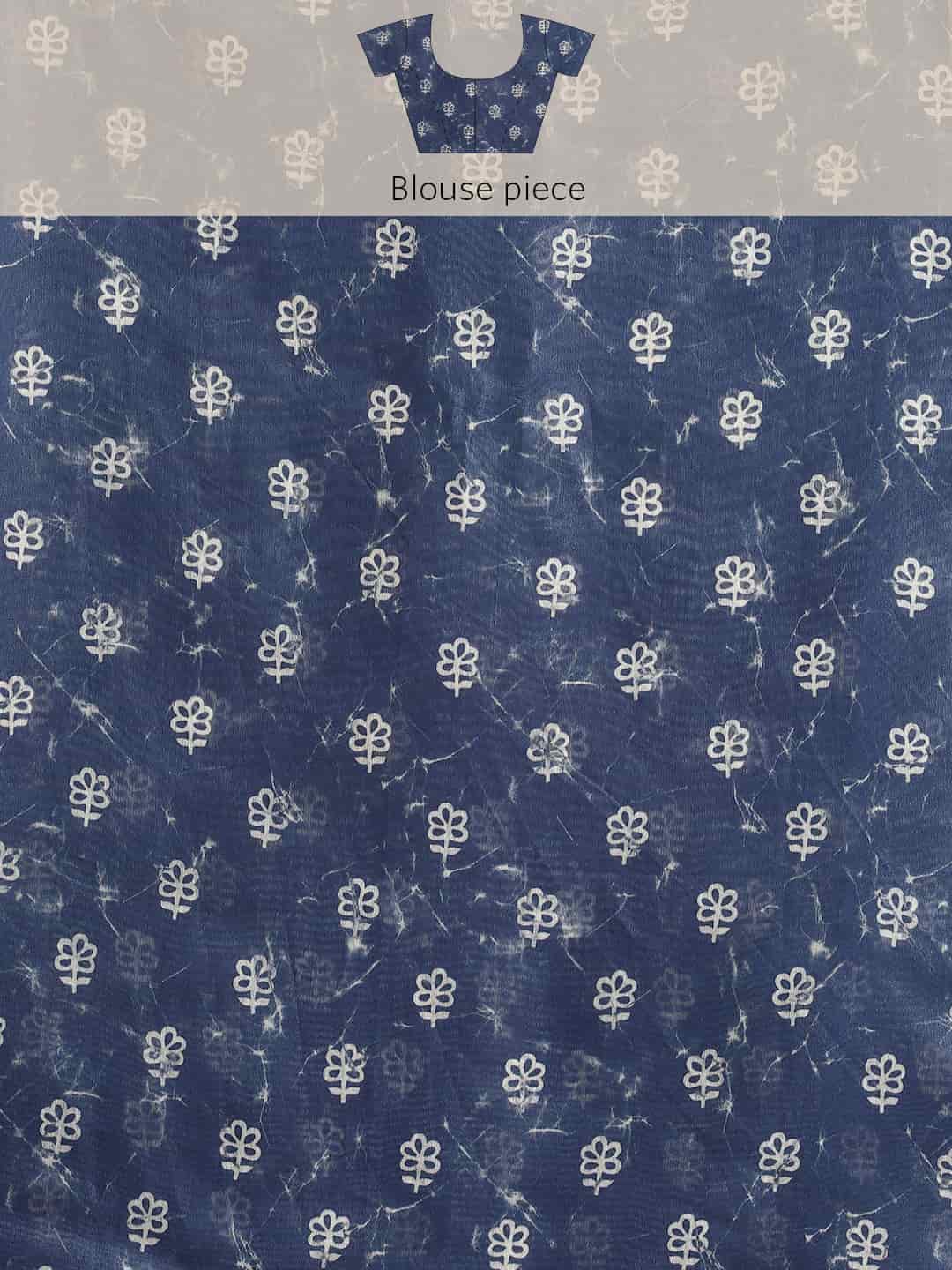 Digital Printed Cotton Blend Chanderi Saree