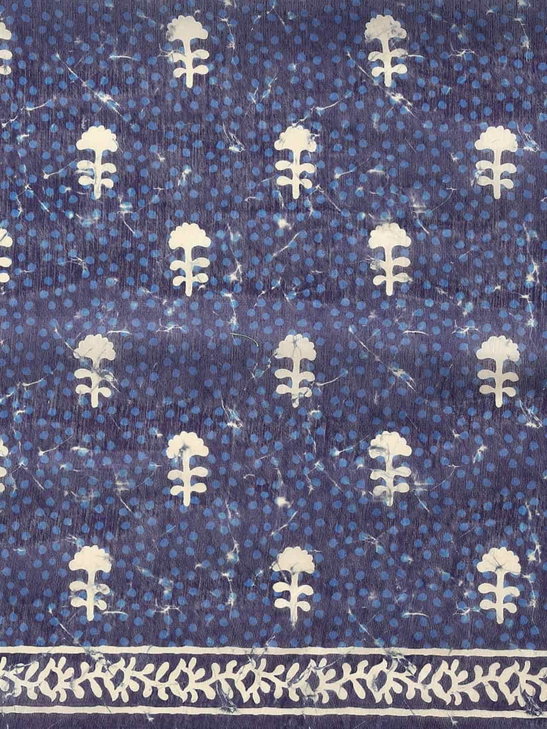 Digital Printed Cotton Blend Chanderi Saree