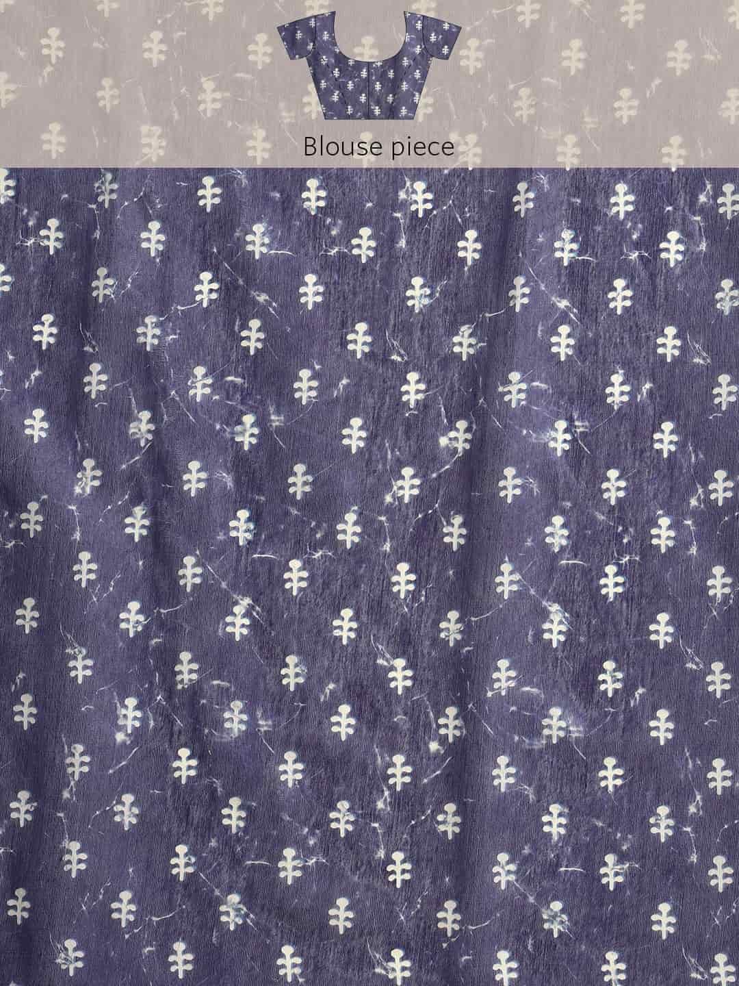 Digital Printed Cotton Blend Chanderi Saree