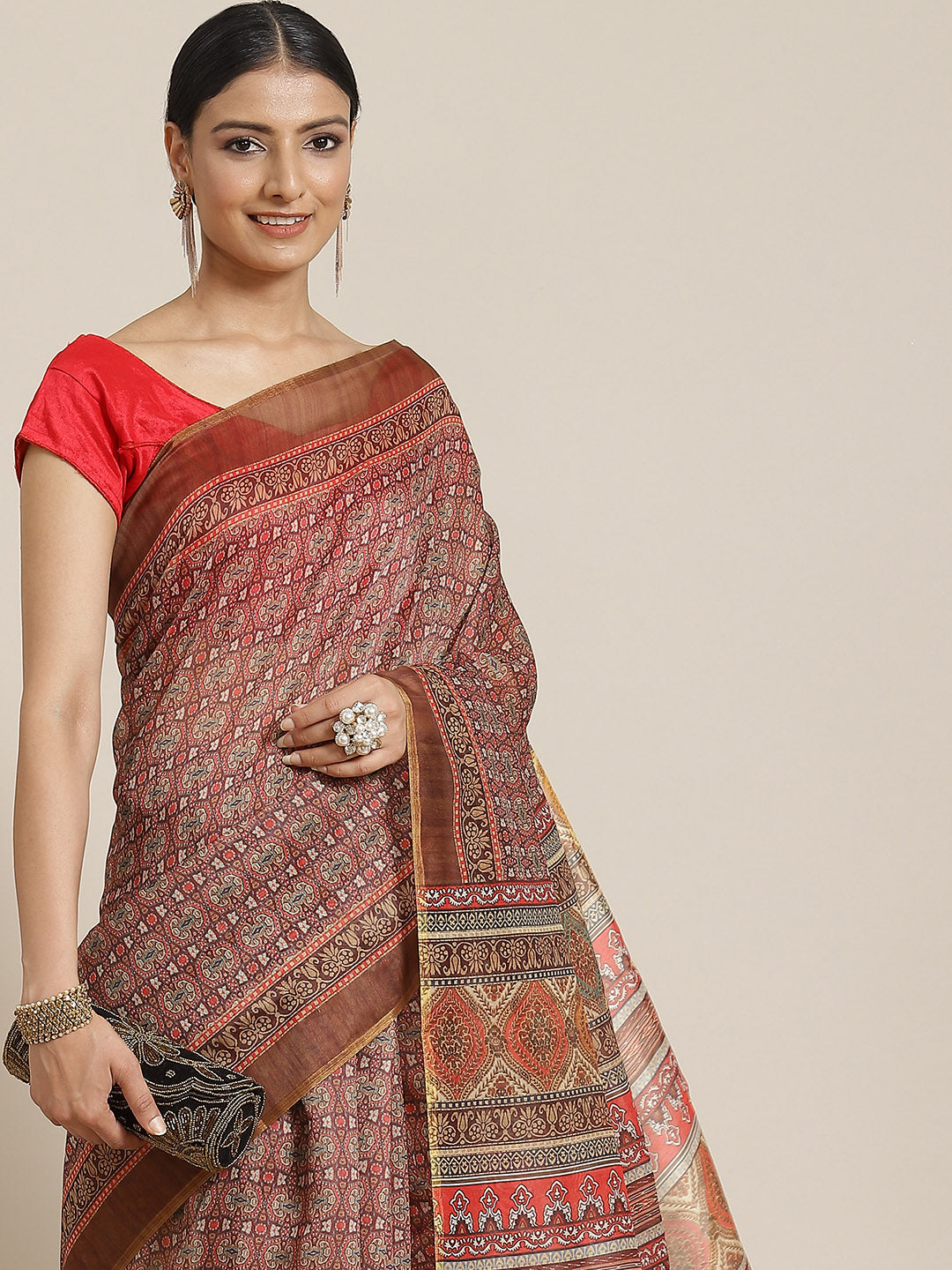 Women's Kalamkari Digital Printed Saree