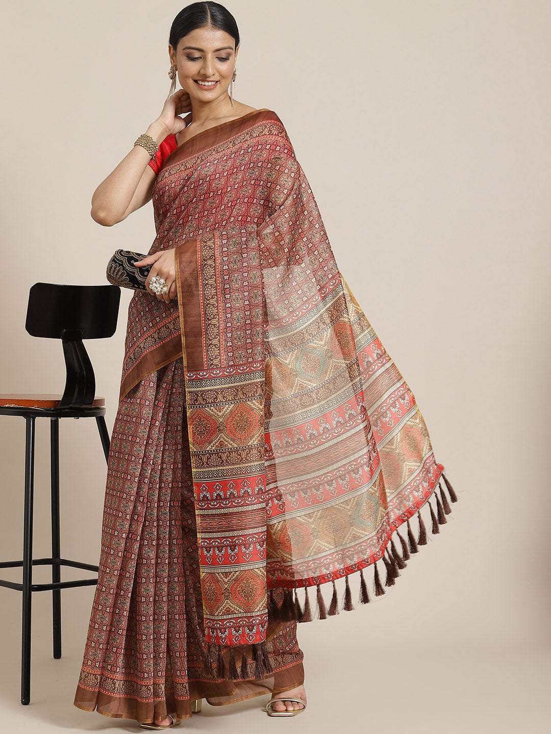 Women's Kalamkari Digital Printed Saree
