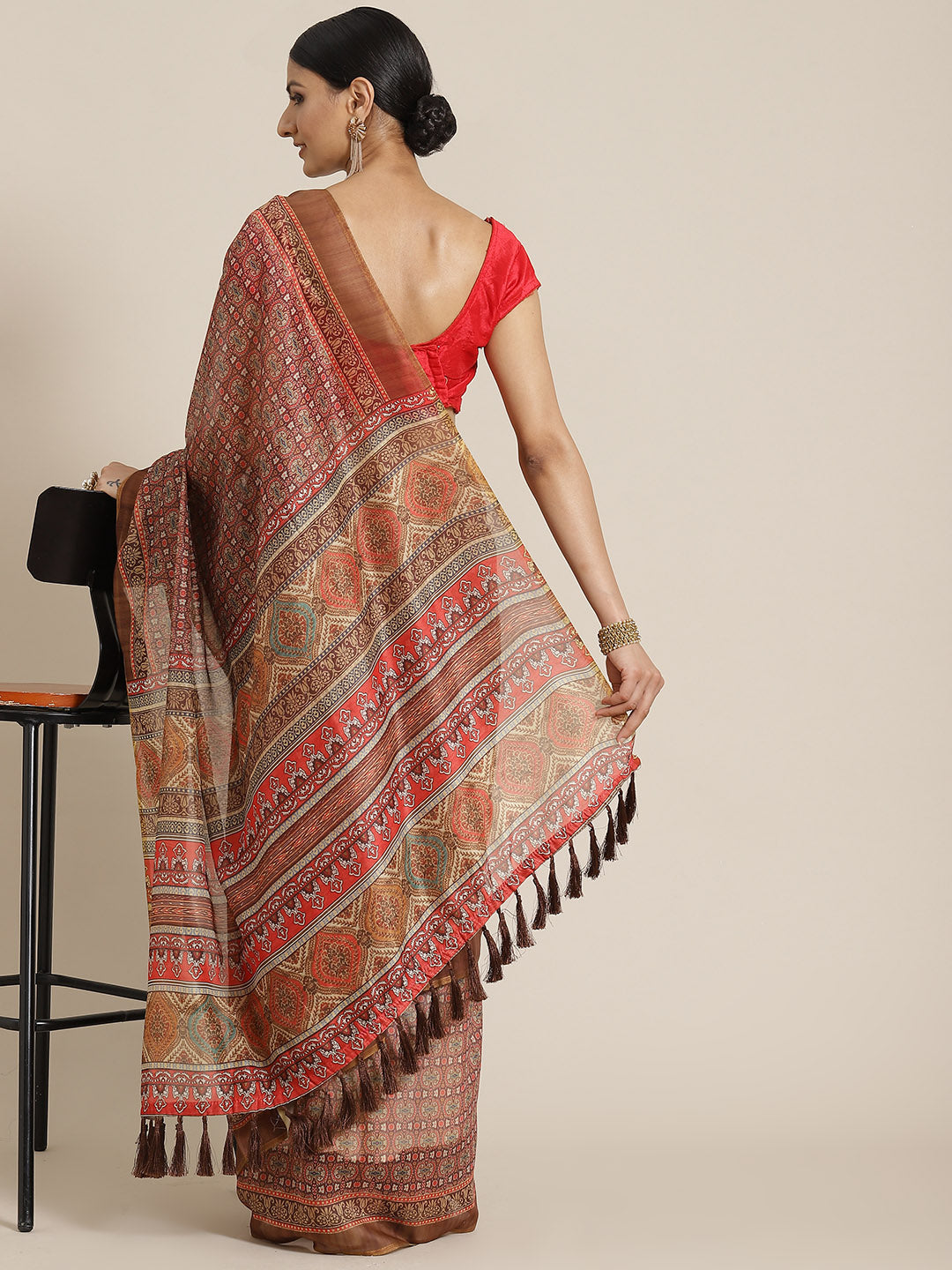Women's Kalamkari Digital Printed Saree