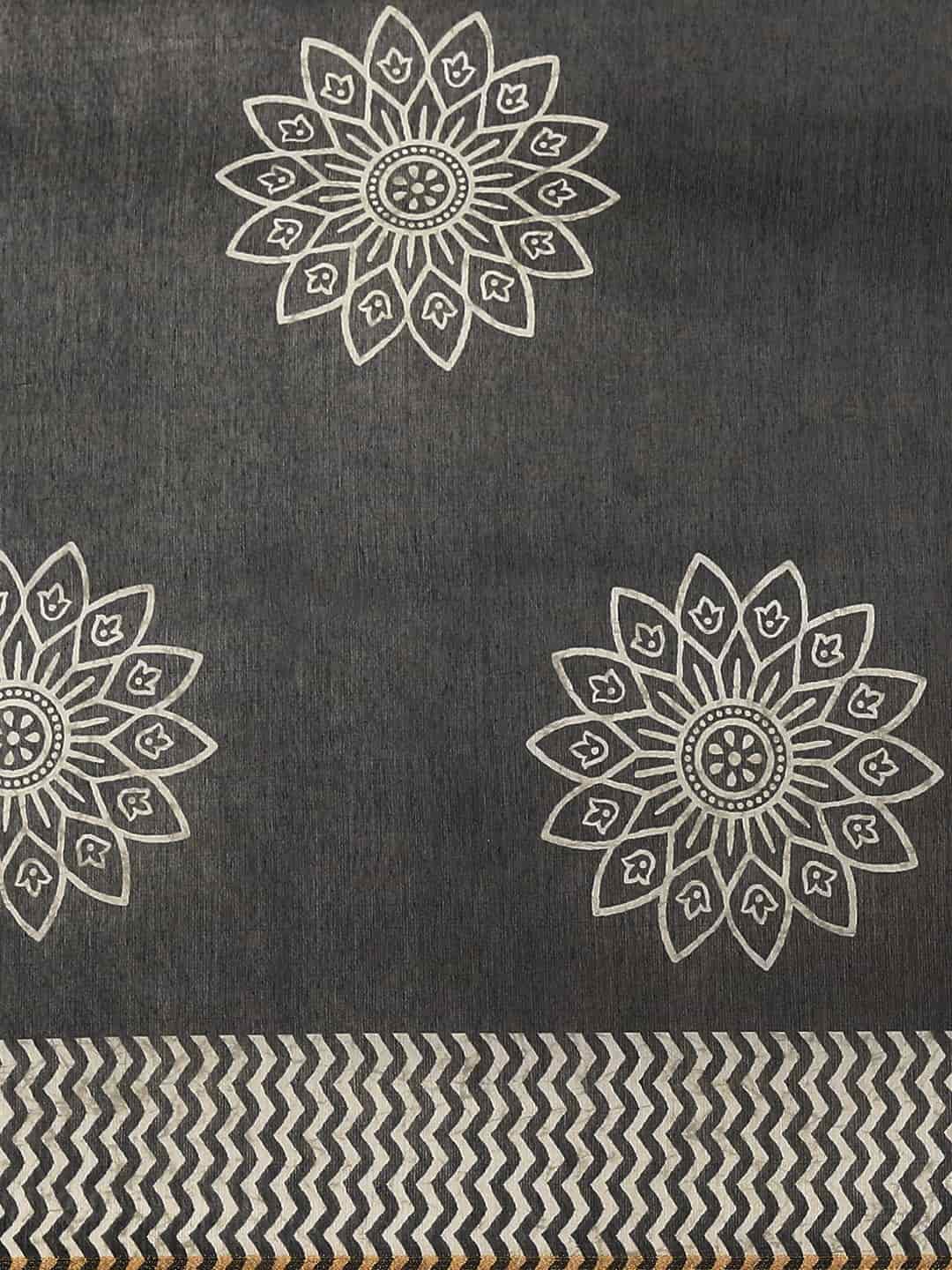 Digital Printed Cotton Blend Chanderi Saree