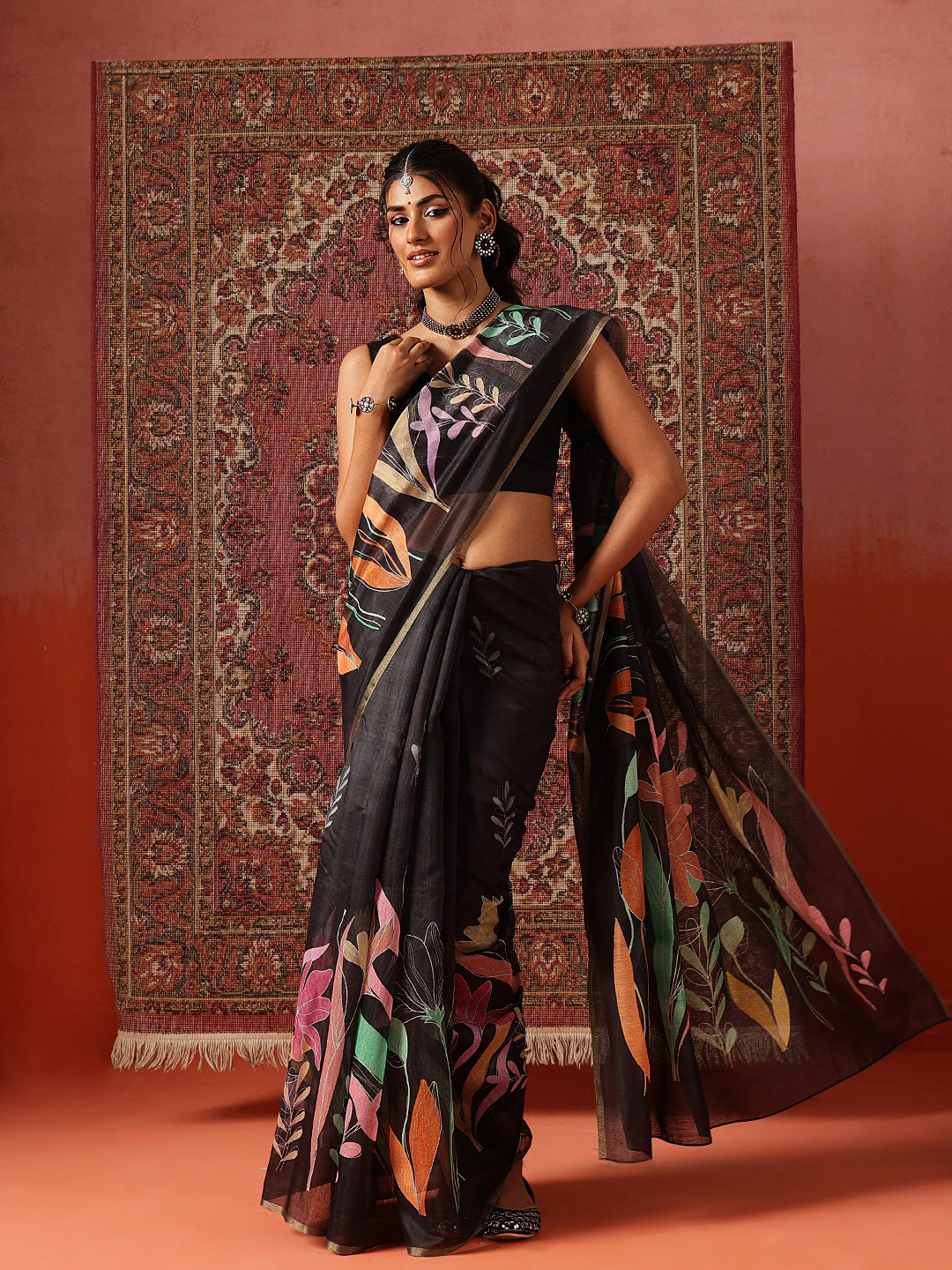 Digital Printed Chanderi Saree