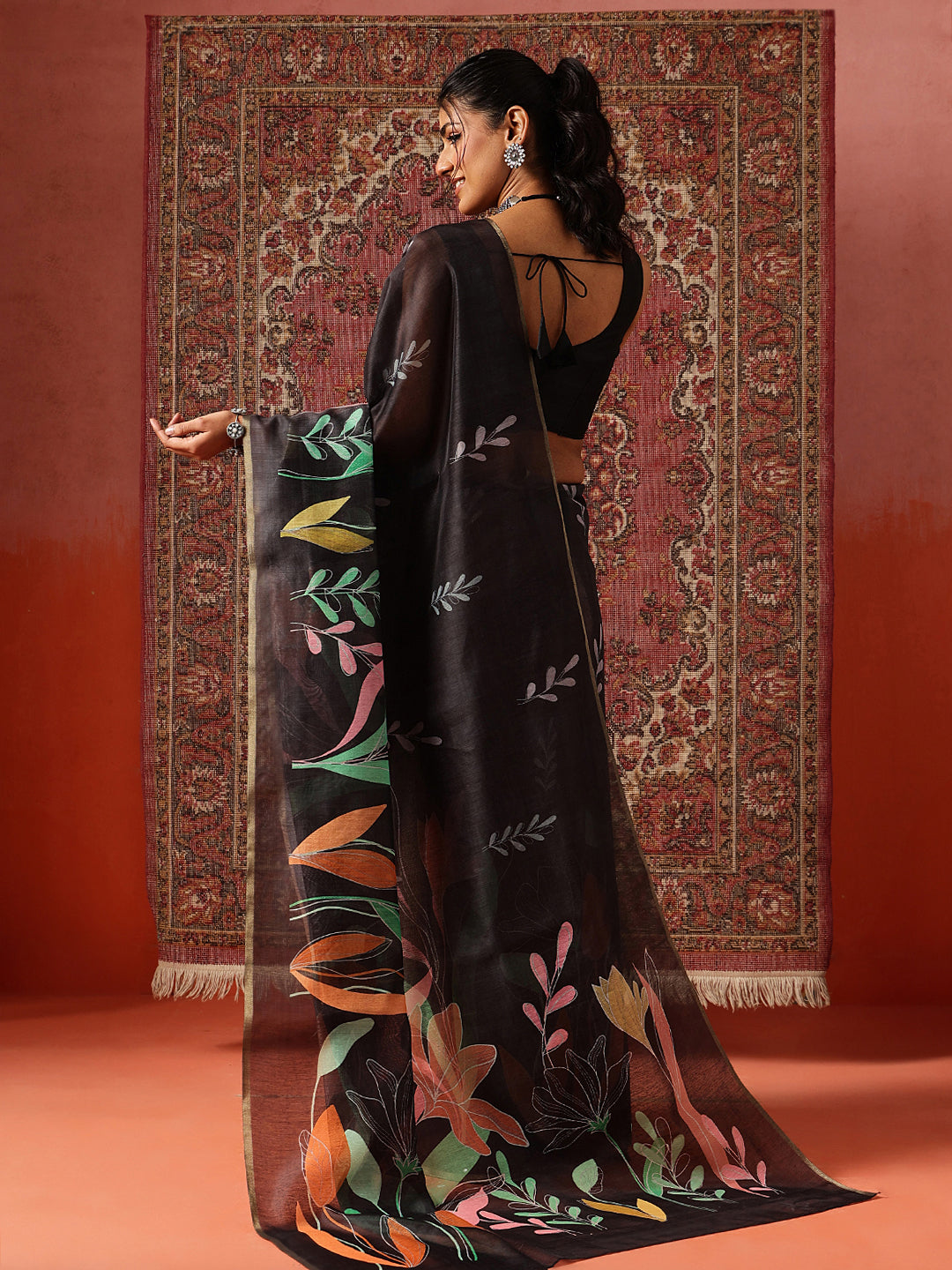 Digital Printed Chanderi Saree