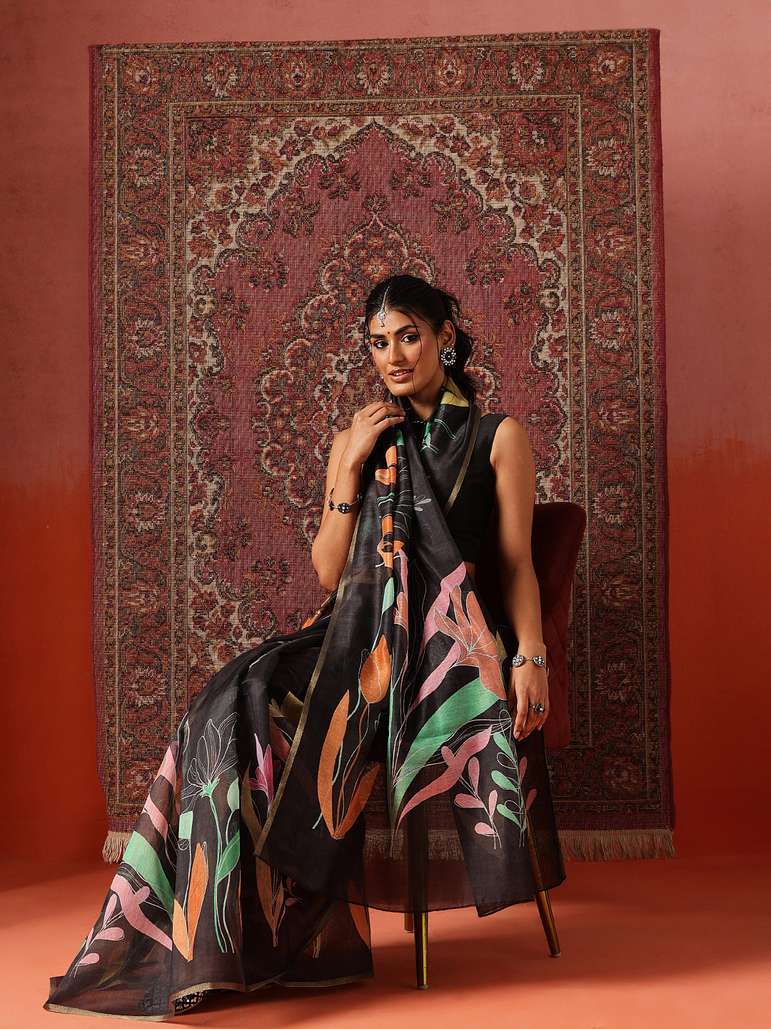 Digital Printed Chanderi Saree