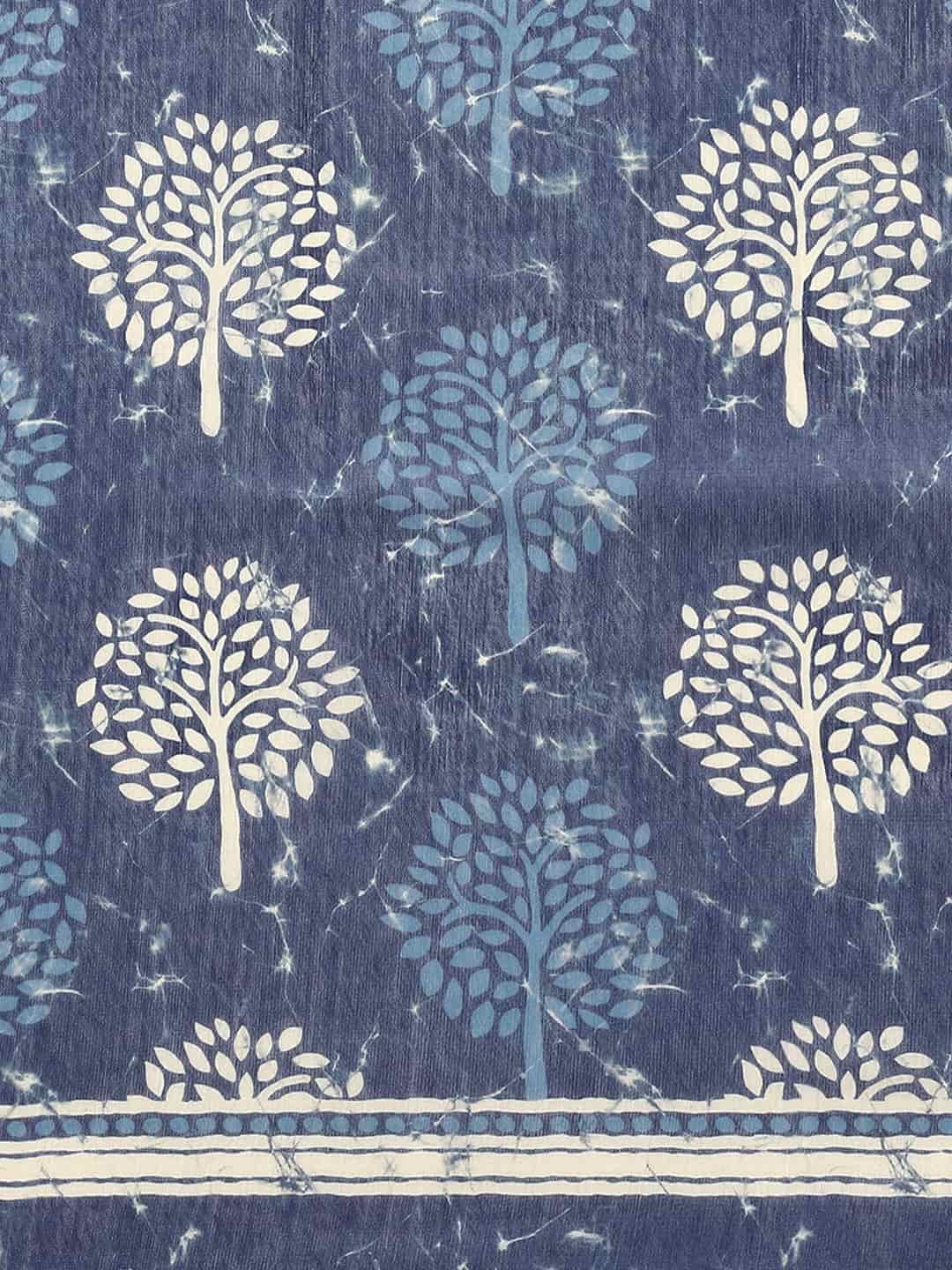 Digital Printed Cotton Blend Chanderi Saree