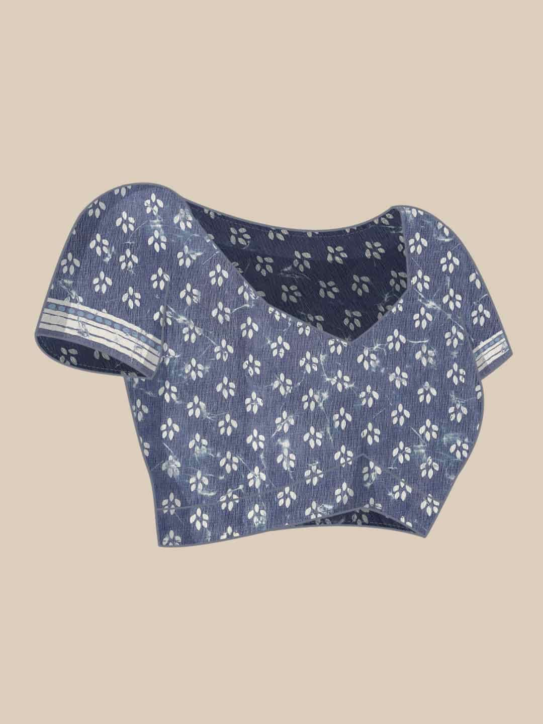 Digital Printed Cotton Blend Chanderi Saree