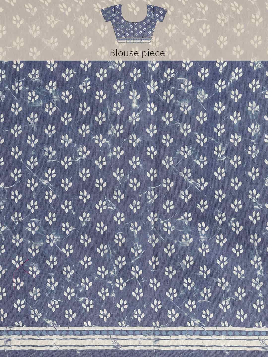 Digital Printed Cotton Blend Chanderi Saree