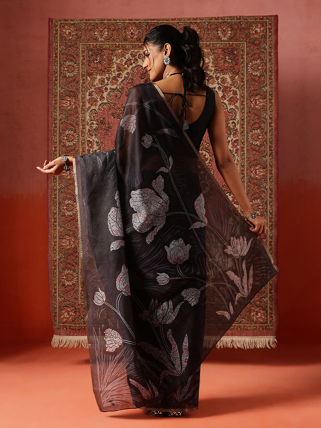 Digital Printed Chanderi Saree