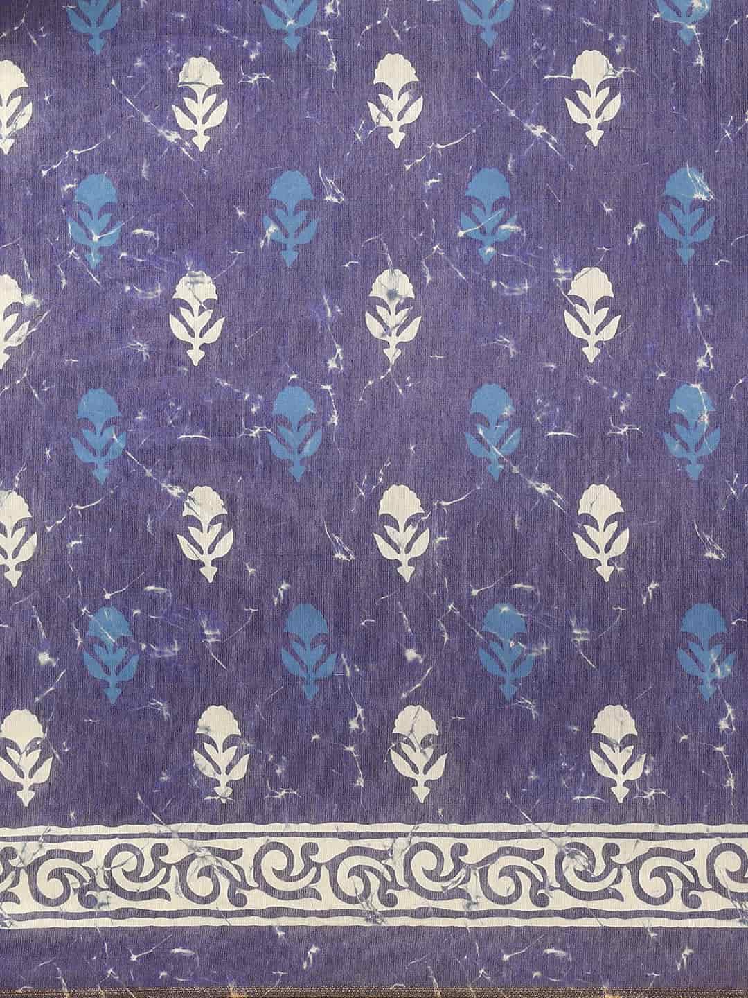 Digital Printed Cotton Blend Chanderi Saree