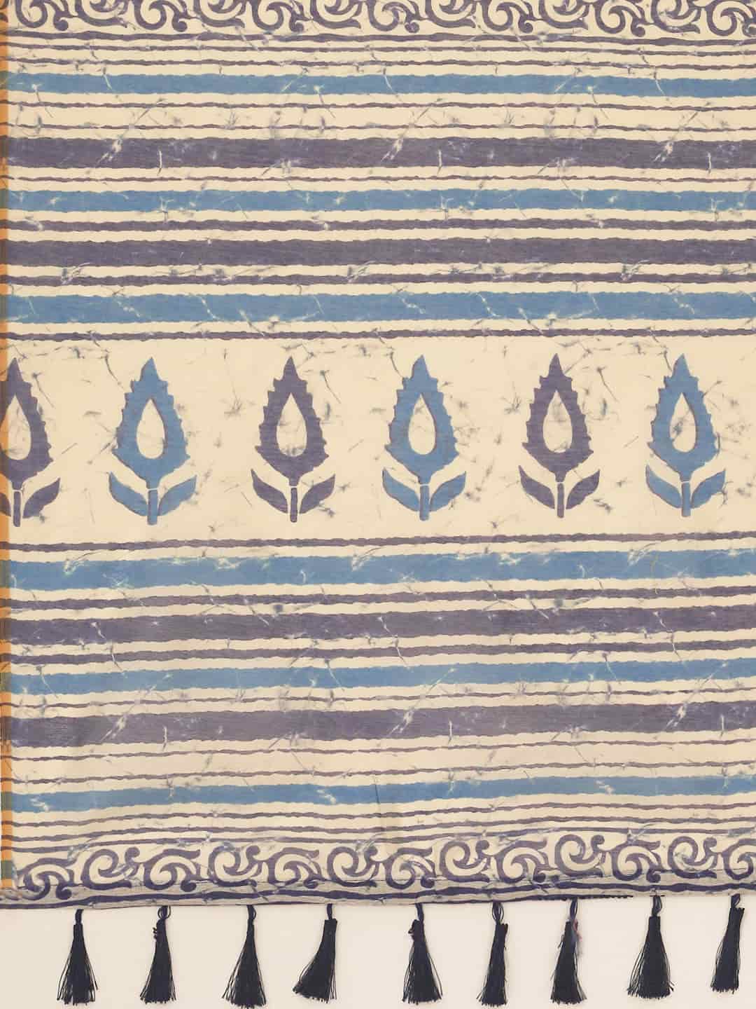 Digital Printed Cotton Blend Chanderi Saree