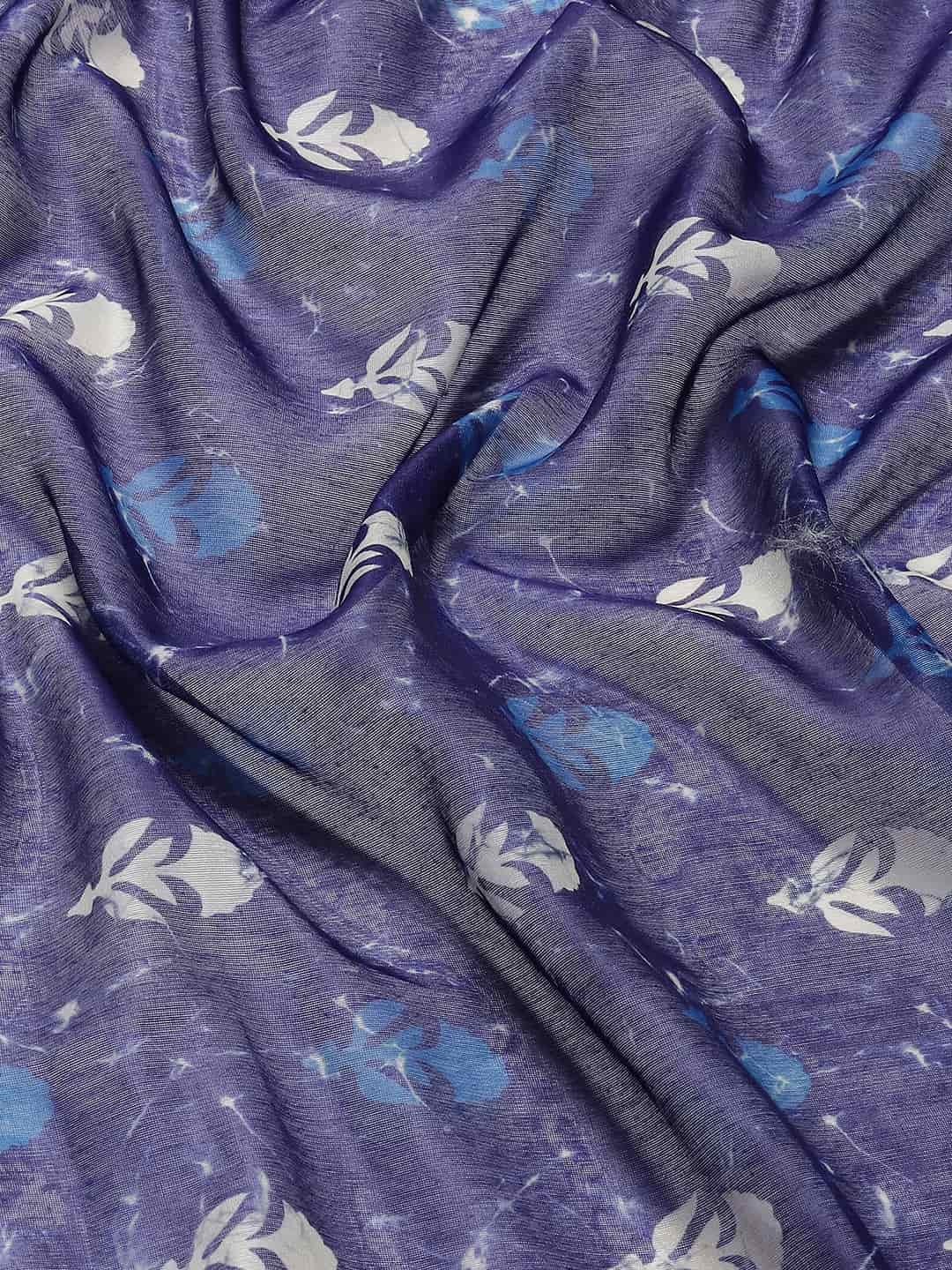 Digital Printed Cotton Blend Chanderi Saree