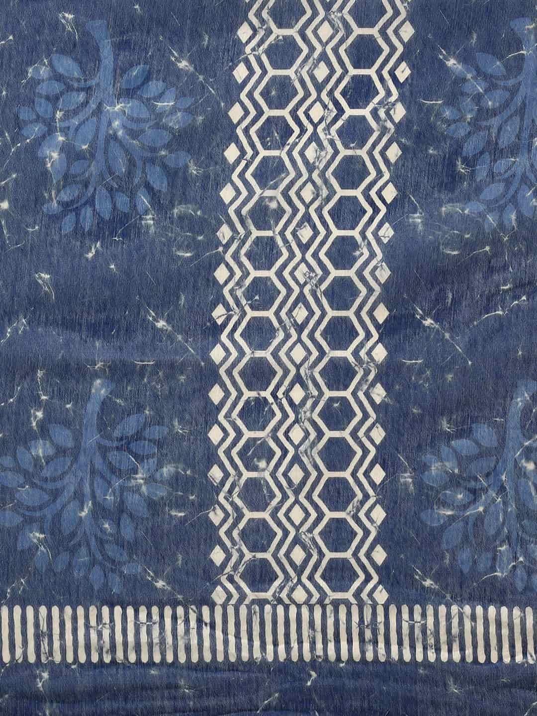 Digital Printed Cotton Blend Chanderi Saree