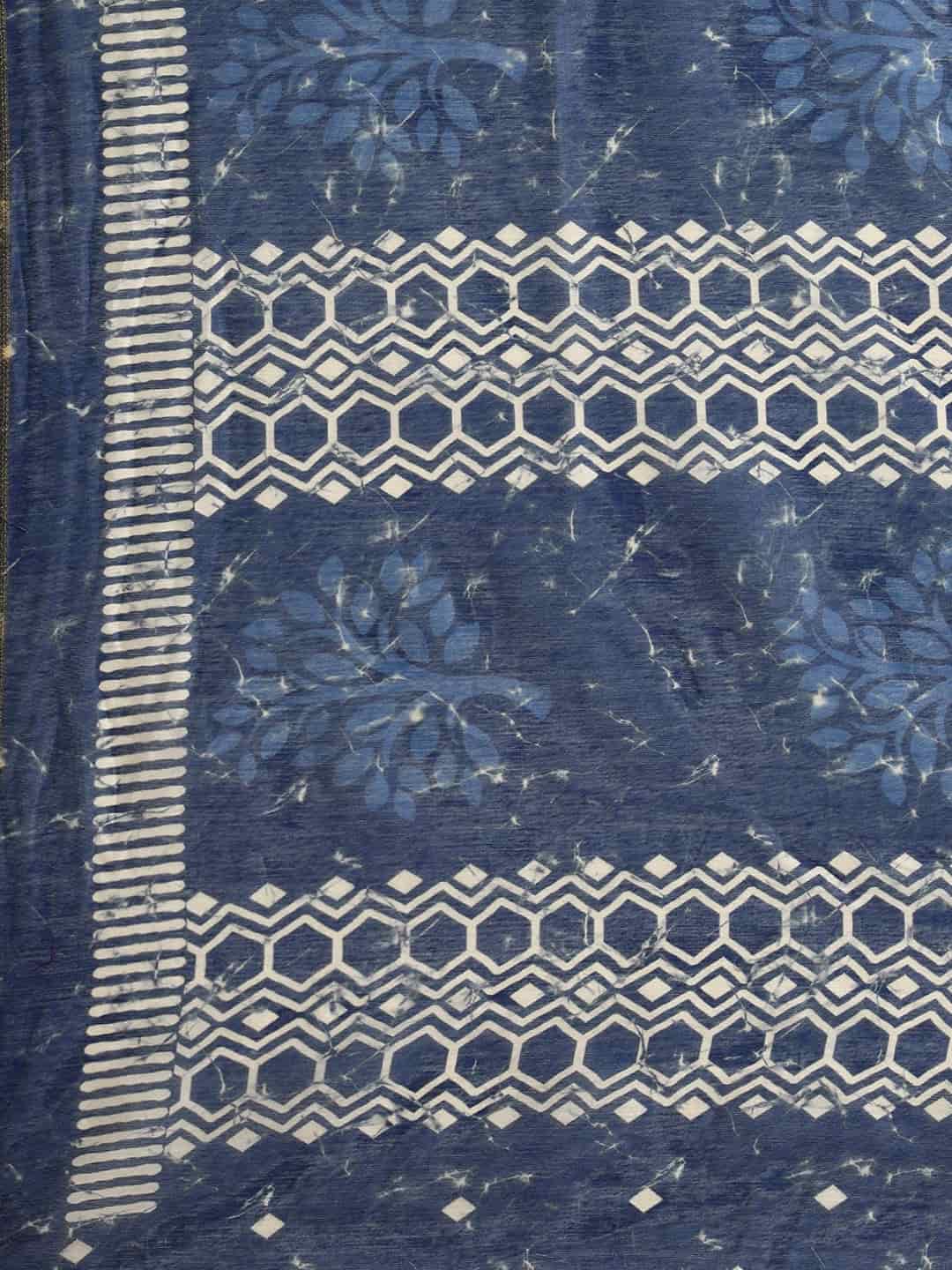 Digital Printed Cotton Blend Chanderi Saree