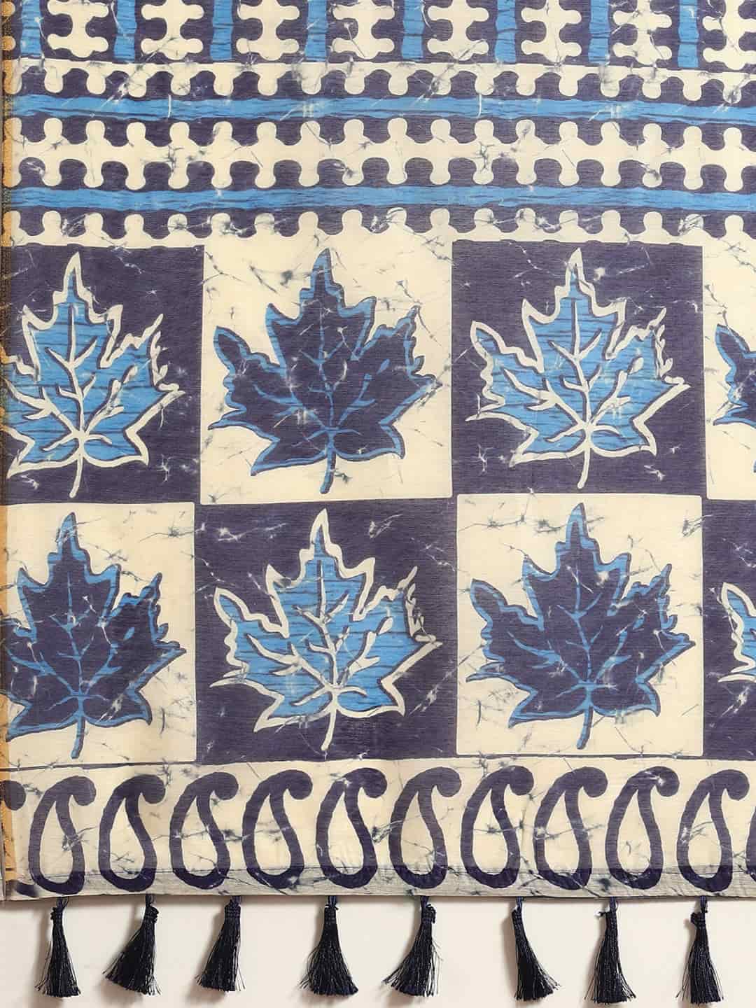 Digital Printed Cotton Blend Chanderi Saree