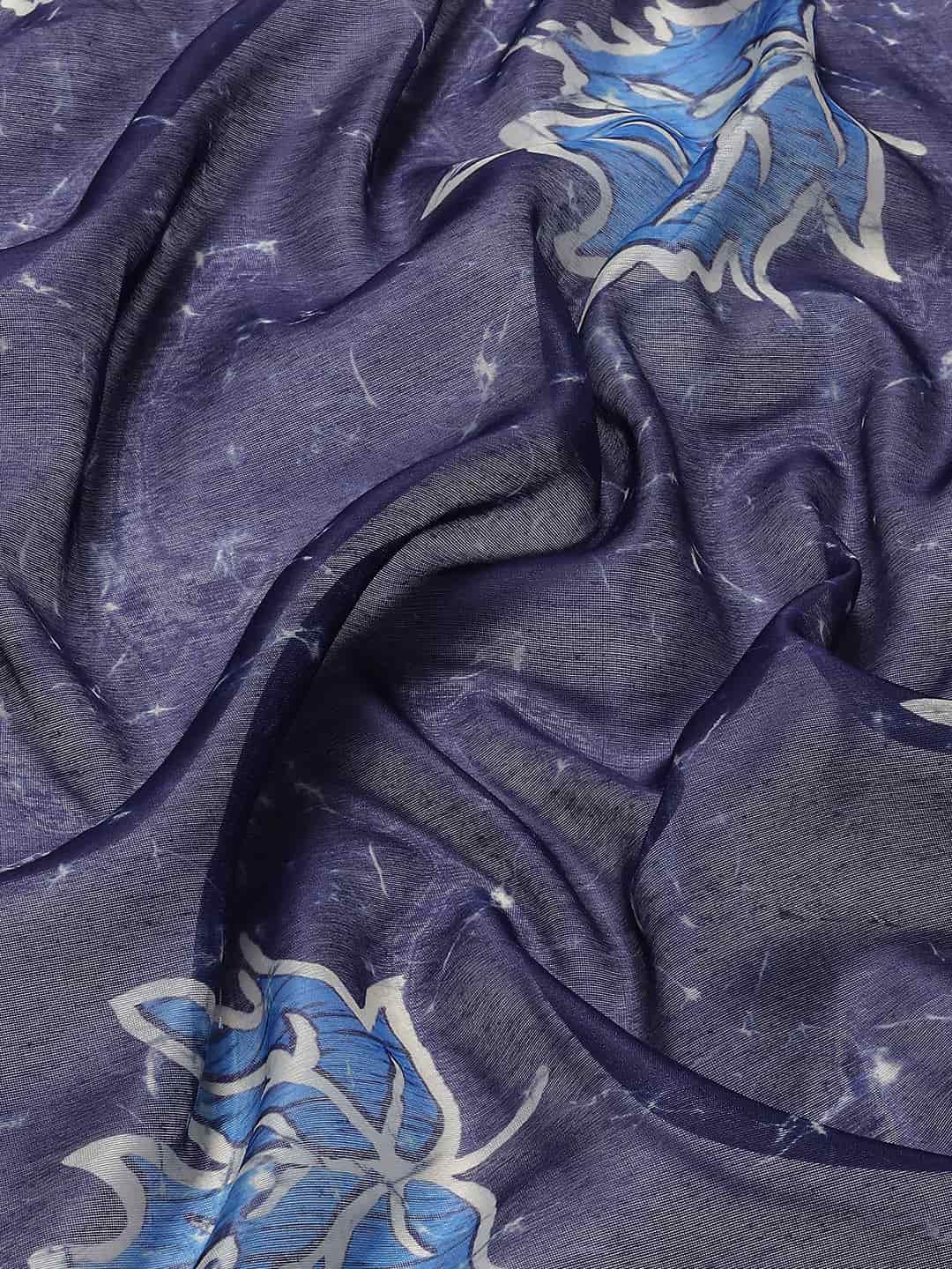 Digital Printed Cotton Blend Chanderi Saree