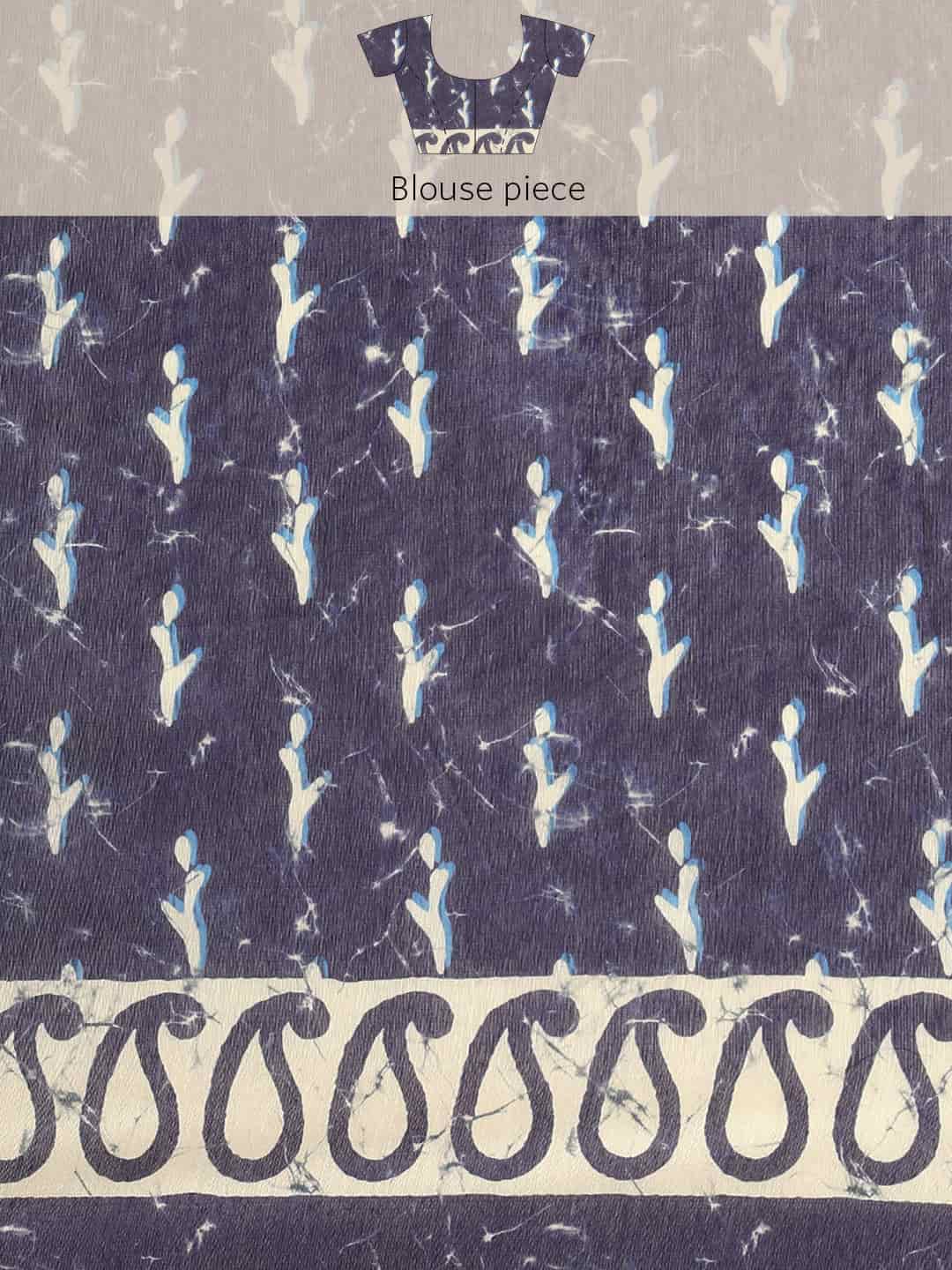 Digital Printed Cotton Blend Chanderi Saree