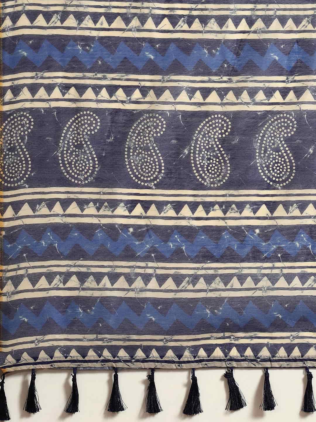 Digital Printed Cotton Blend Chanderi Saree