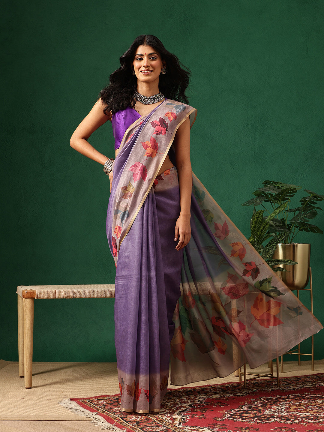Digital Printed Chanderi Saree