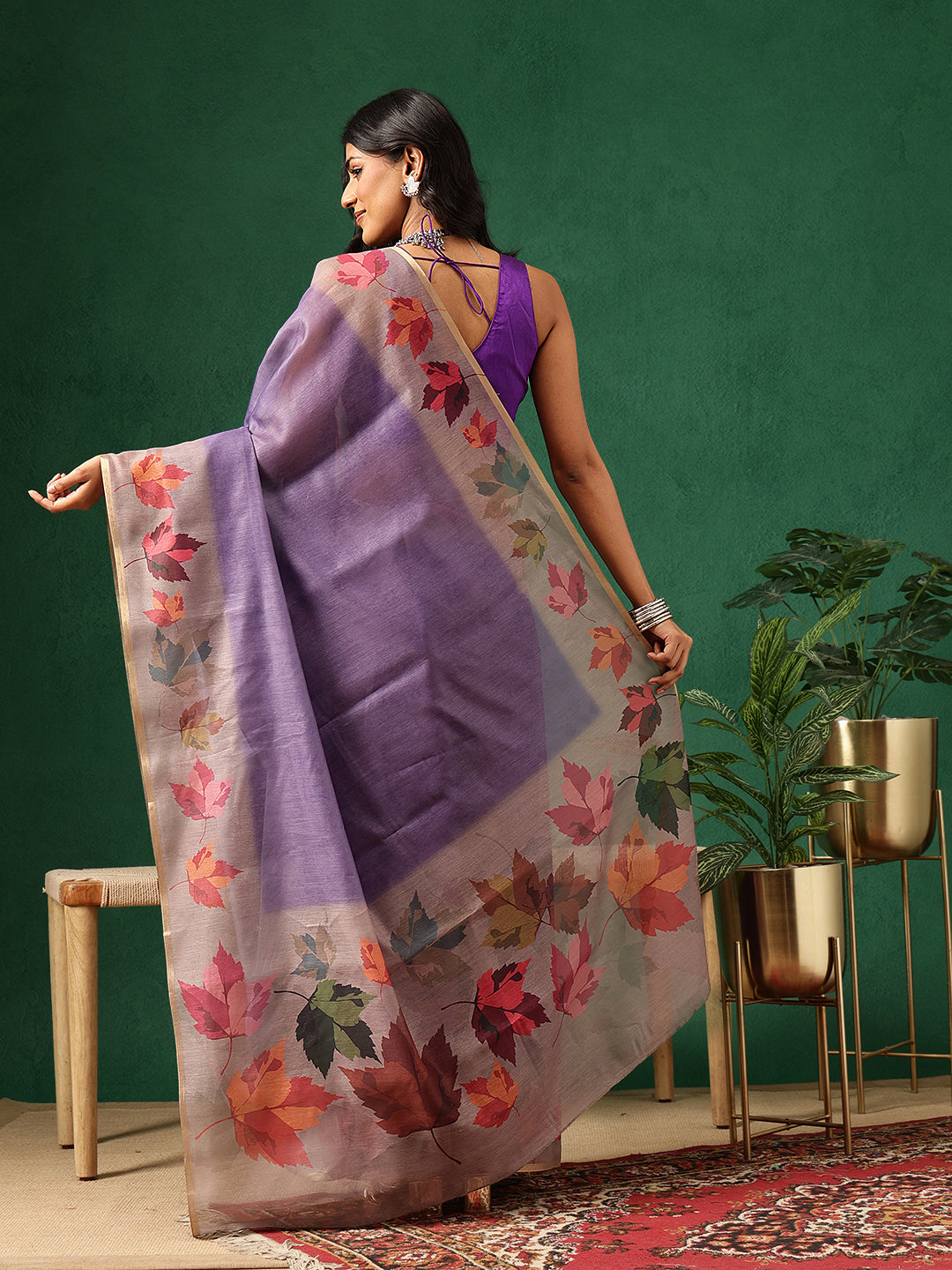 Digital Printed Chanderi Saree