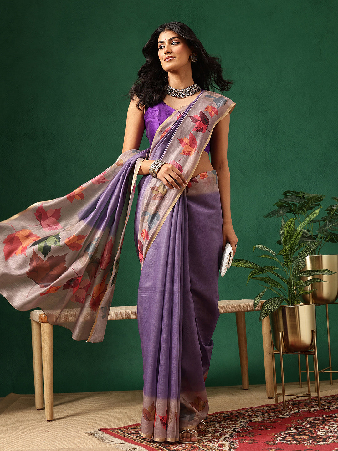 Digital Printed Chanderi Saree