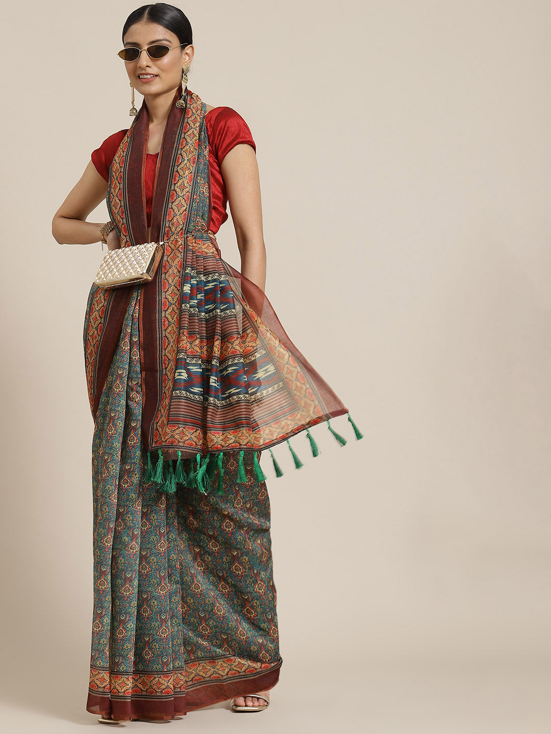 Women's Kalamkari Digital Printed Saree