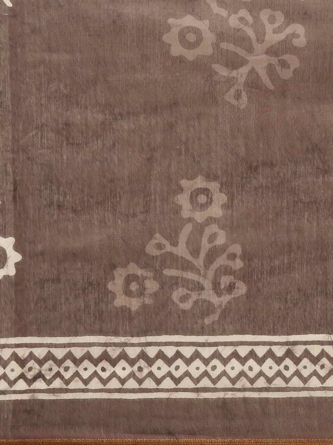 Digital Printed Cotton Blend Chanderi Saree