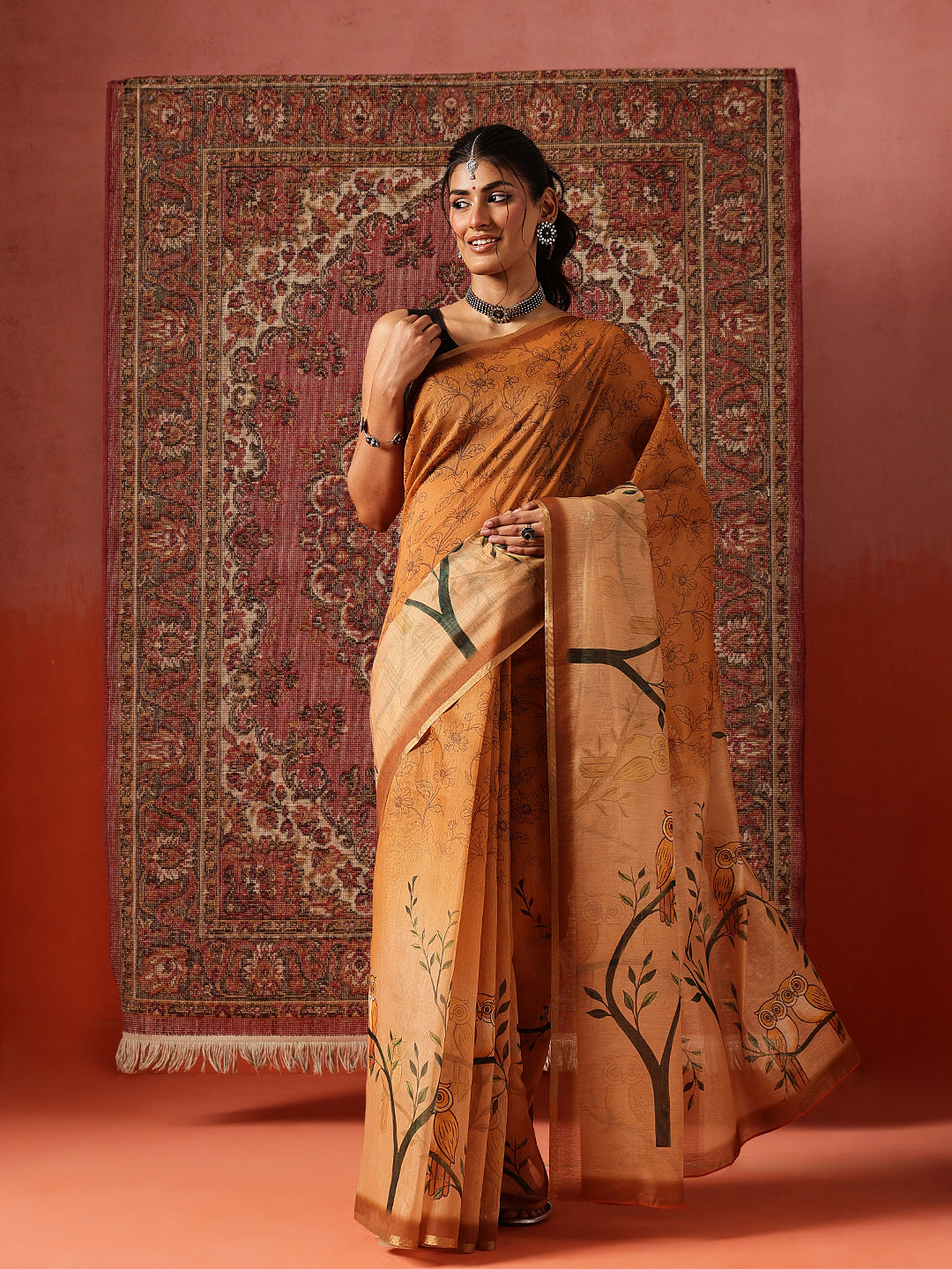 Digital Printed Chanderi Saree