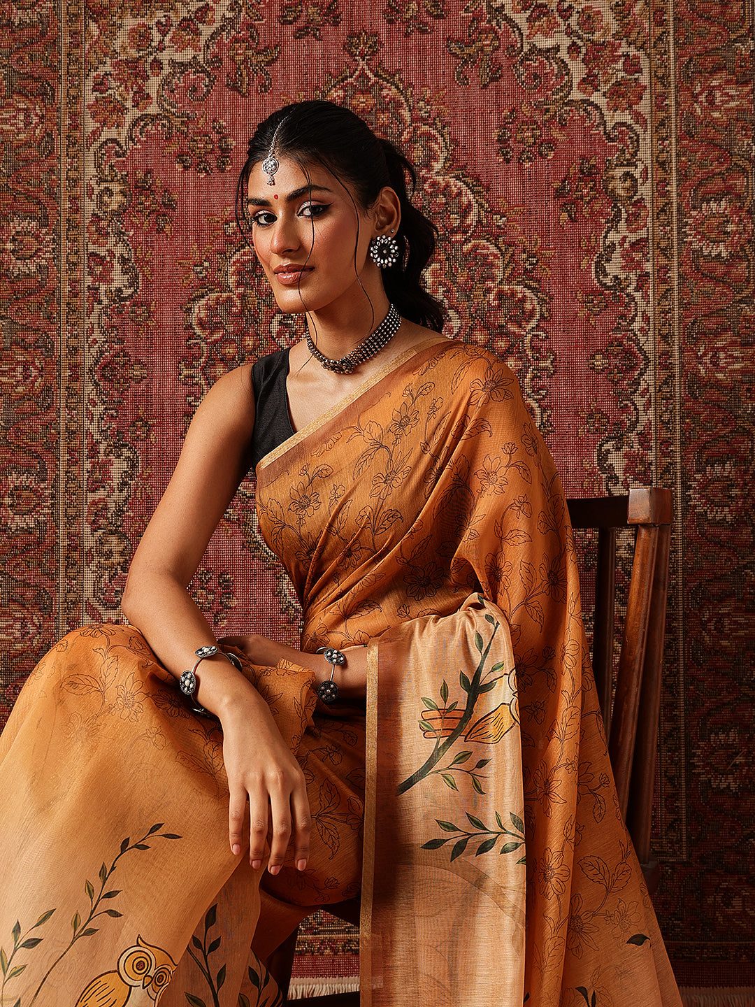 Digital Printed Chanderi Saree