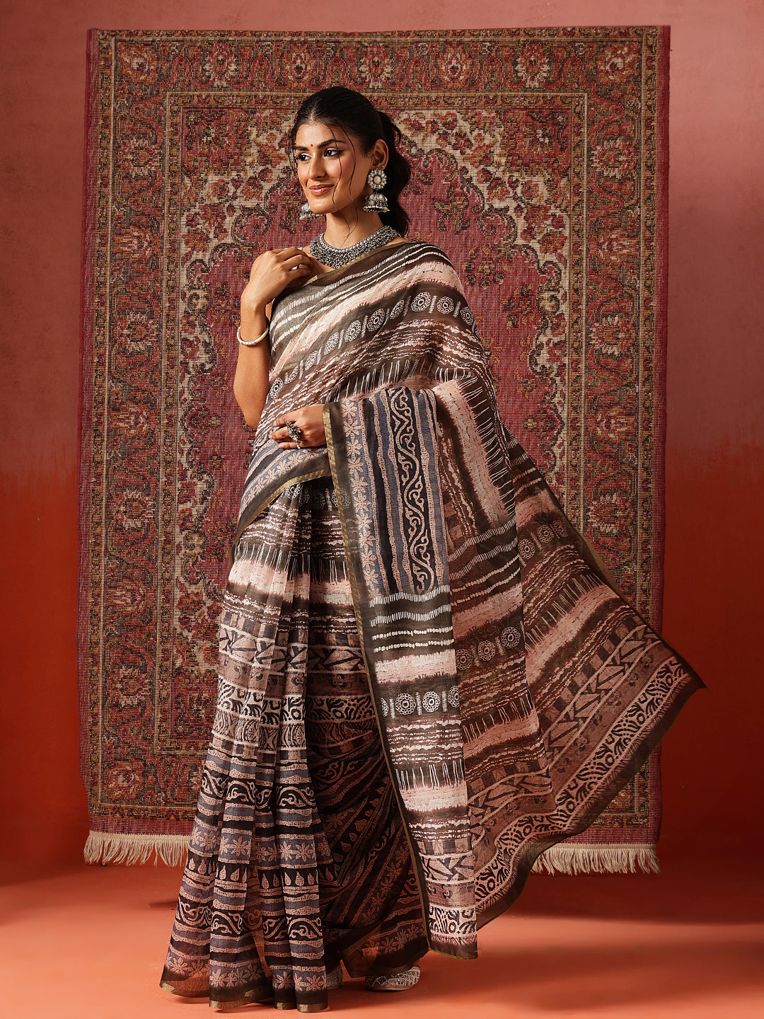 Digital Printed Chanderi Saree