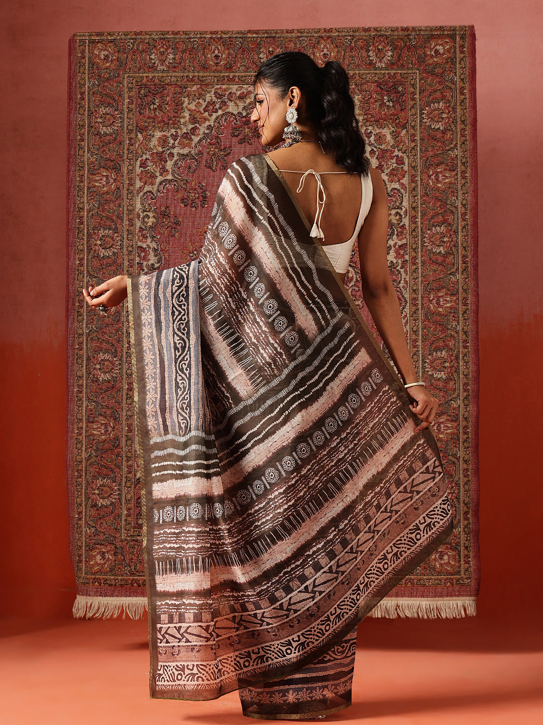Digital Printed Chanderi Saree