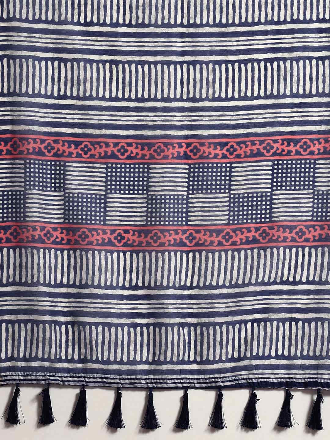 Digital Printed Cotton Blend Chanderi Saree