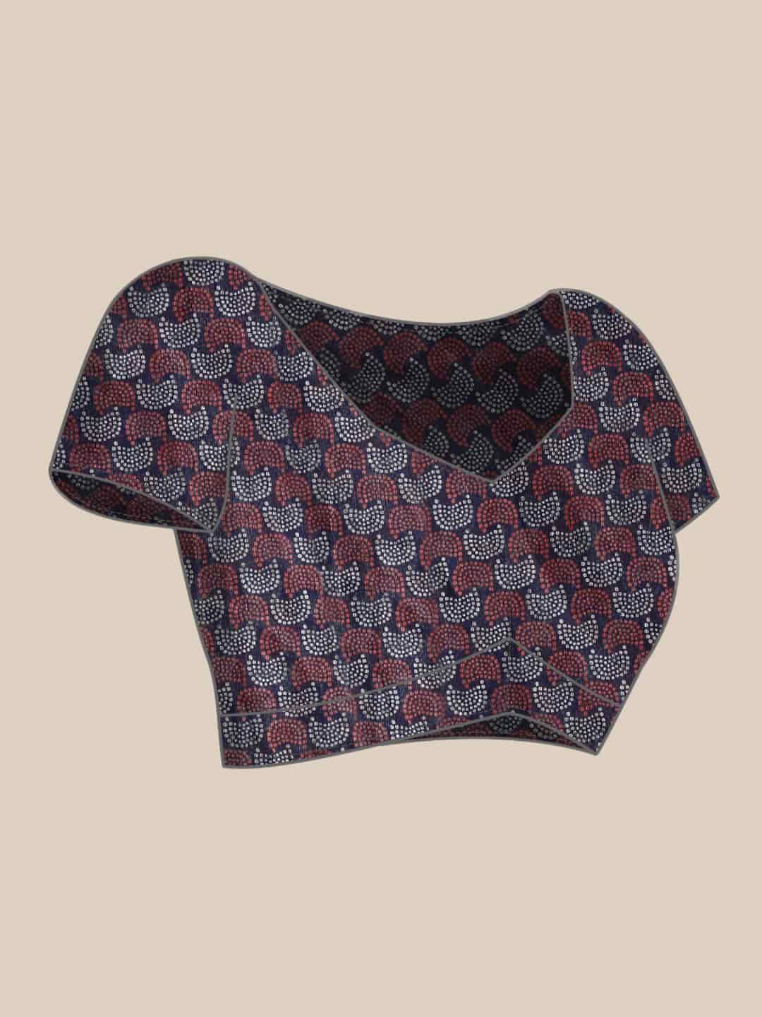 Digital Printed Cotton Blend Chanderi Saree