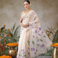 Onam Inspired Floral Printed Chanderi Kerla Cotton Saree With Printed Blouse