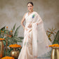 Chanderi Cotton Abstract Printed Unique Saree With Animal Printed Blouse