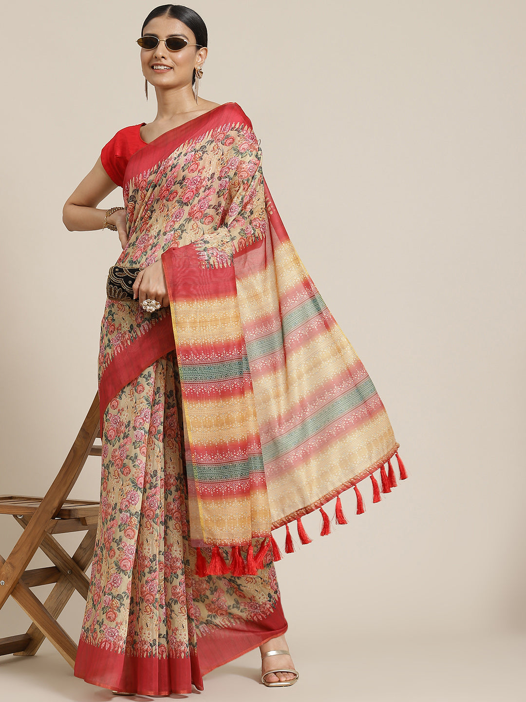 Women's Kalamkari Digital Printed Saree